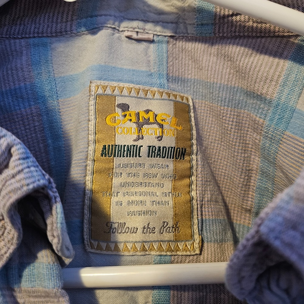 Rare Vintage Camel Cigarette Collectable Button Up Shirt XL Logo Short Sleeve